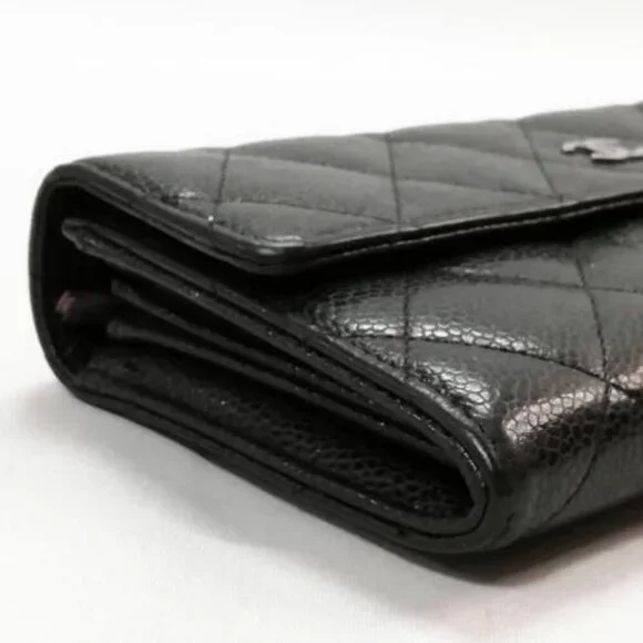 Chanel CC Classic Caviar Flap Wallet Chain Shoulder Crossbody Black - Picture 7 of 10